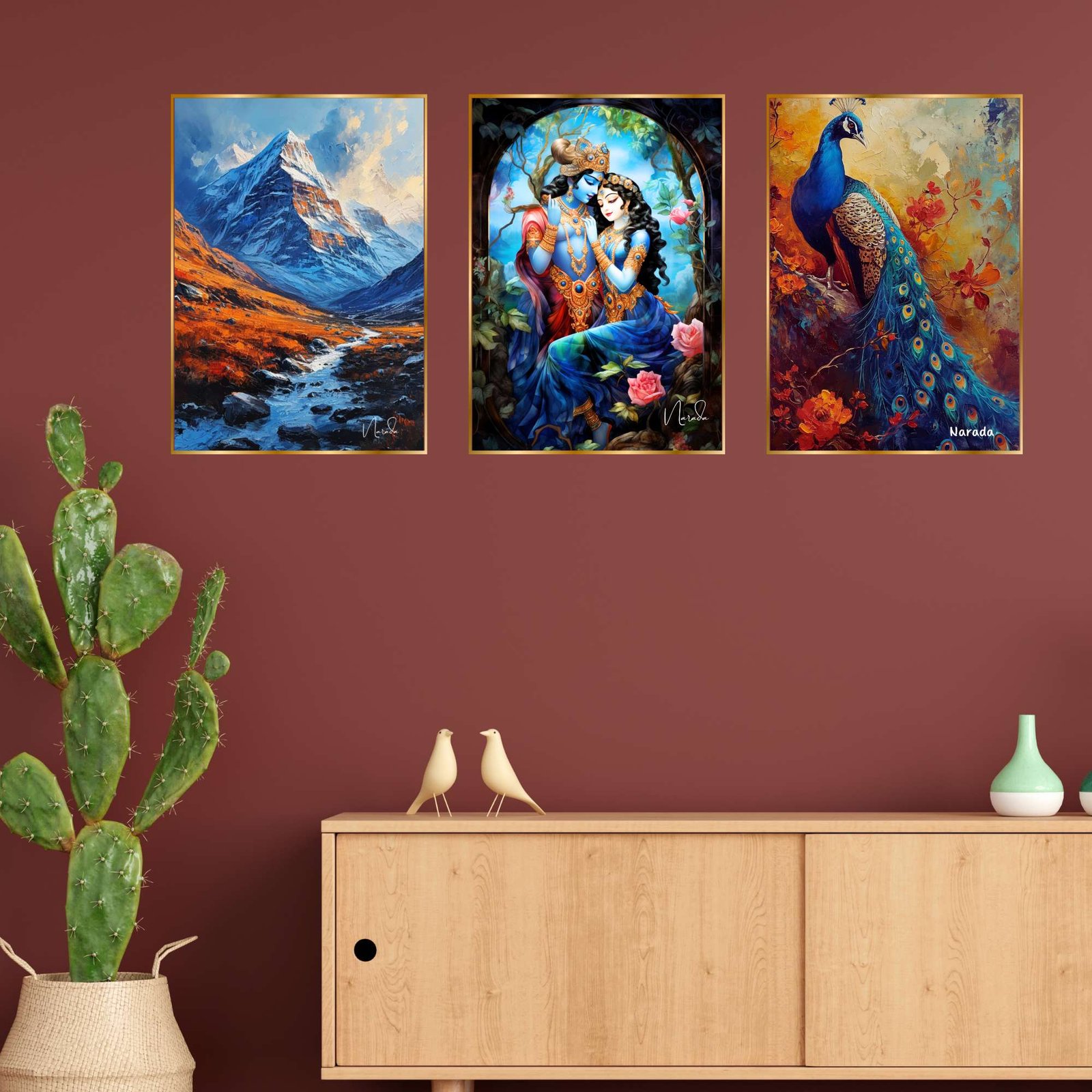 Set of Three Wall Paintings for Wall Dacoration Golden Framed Wall Paintings for Living Room & Bedroom Wall Art for Home Decoration & Office Wall Décor (24x18 inch CH-GD3-1) - Image 2