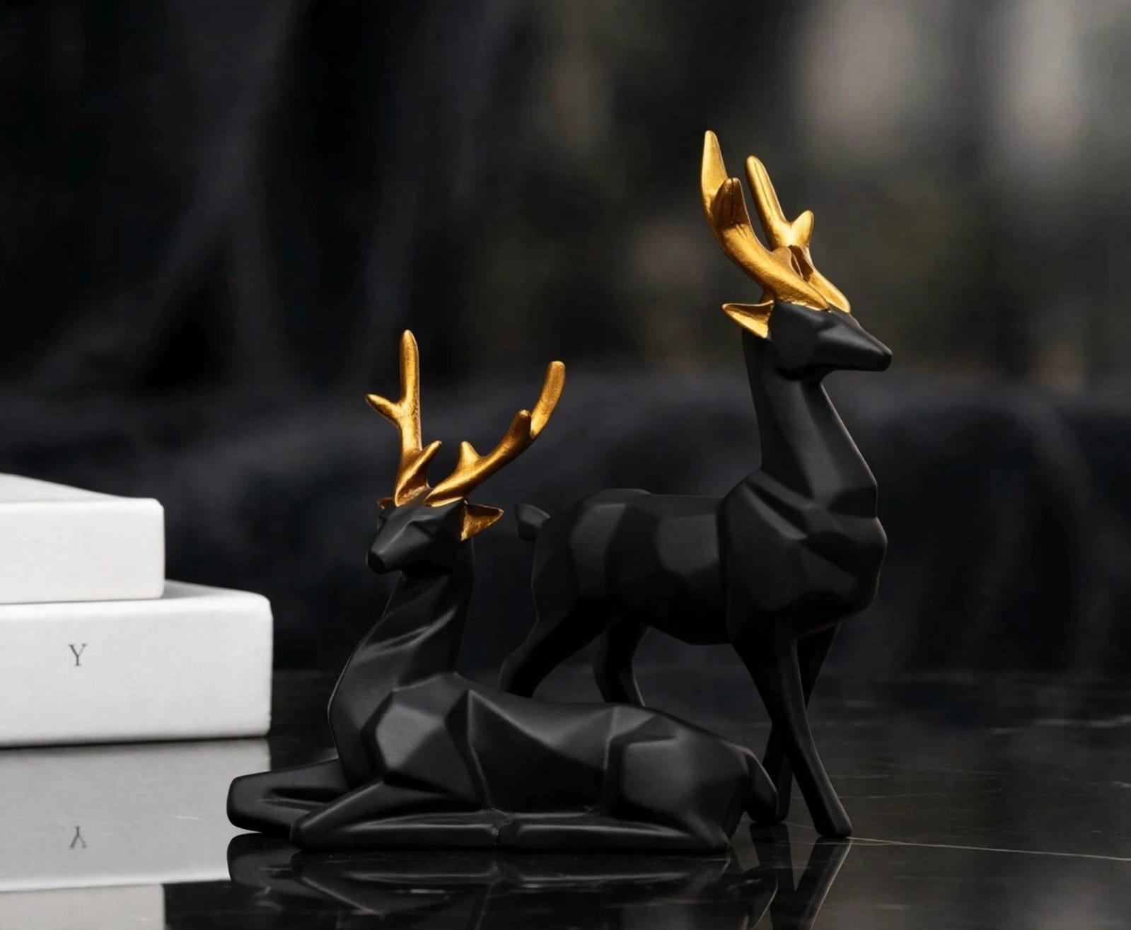 couple deer sculptures decorative showpiece - Image 2